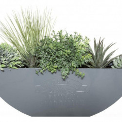 Plantes artificielles avec suspension en métal - D 44 x P 6,3 cm - Gris