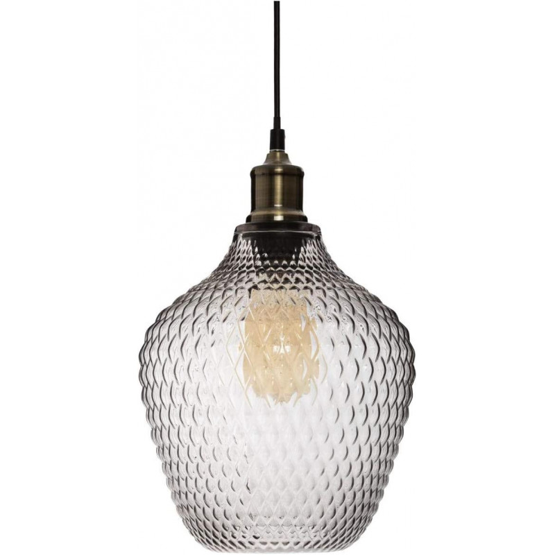 Suspension en verre - Omaha - D 21 cm - Gris fumé