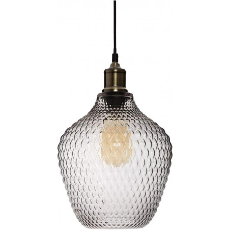 Suspension en verre - Omaha - D 21 cm - Gris fumé