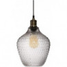 Suspension en verre - Omaha - D 21 cm - Gris fumé