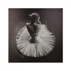 Toile imprimée danseuse - 78 x 78 cm - Noir - Blanc