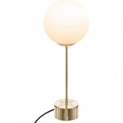Lampe de chevet en verre et métal - D.15 x 43 cm - Doré