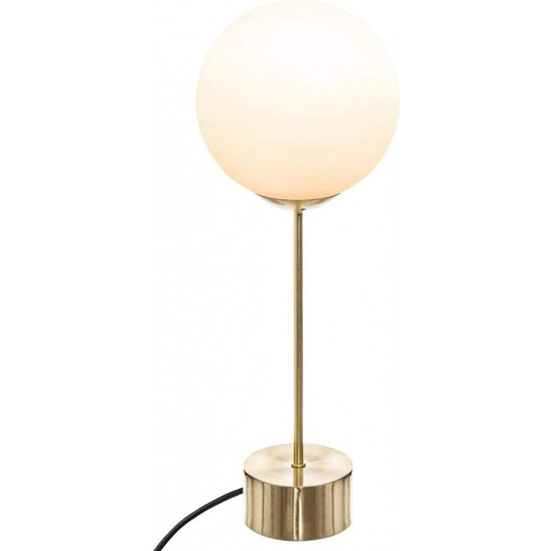 Lampe de chevet en verre et métal - D.15 x 43 cm - Doré