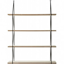 Etagère en bois - 4 ètages - 60 x 16,8 x 81,4 cm - Beige