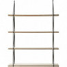 Etagère en bois - 4 ètages - 60 x 16,8 x 81,4 cm - Beige