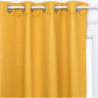 Rideau occultant motifs feuilles - 8 oeillets - Ocre - L 140 x H 260 cm