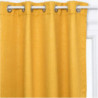 Rideau occultant motifs feuilles - 8 oeillets - Ocre - L 140 x H 260 cm