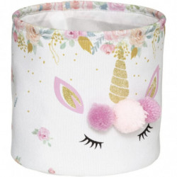 Set de 2 paniers de rangement - Licorne - D 30 x H 26 cm