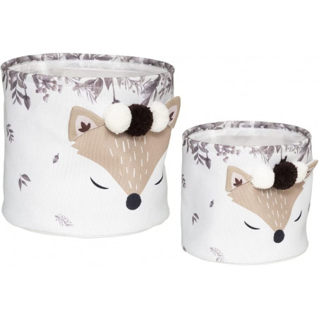 Set de 2 paniers de rangement - Renard - D 30 x H 26 cm