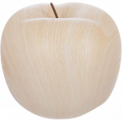 Pomme en céramique - Effet bois - D 22 x 17 cm - Beige