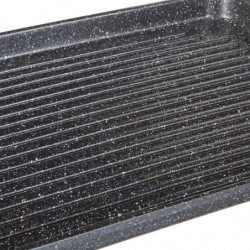 Plancha en aluminium - 45,5 x 27,5 x 5,5 cm - Noir