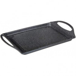 Plancha en aluminium - 45,5 x 27,5 x 5,5 cm - Noir