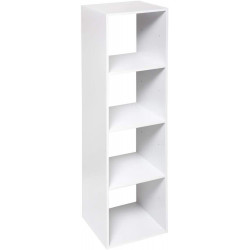 Etagère 4 cases - 34,5 x 32 x 134 cm - Blanc