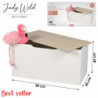 Coffre de rangement JUDY WILD DREAM - 80 x 40 x P 80 cm - Blanc et bois