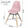 Chaise JUDY WILD JENA JUNIOR - 56 x 30,5 x P 36cm - Pin, métal, Plastique - Rose