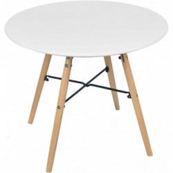 Table JUDY WILD JENA JUNIOR - D 60 x H 48 cm - MDF, bois - Blanc