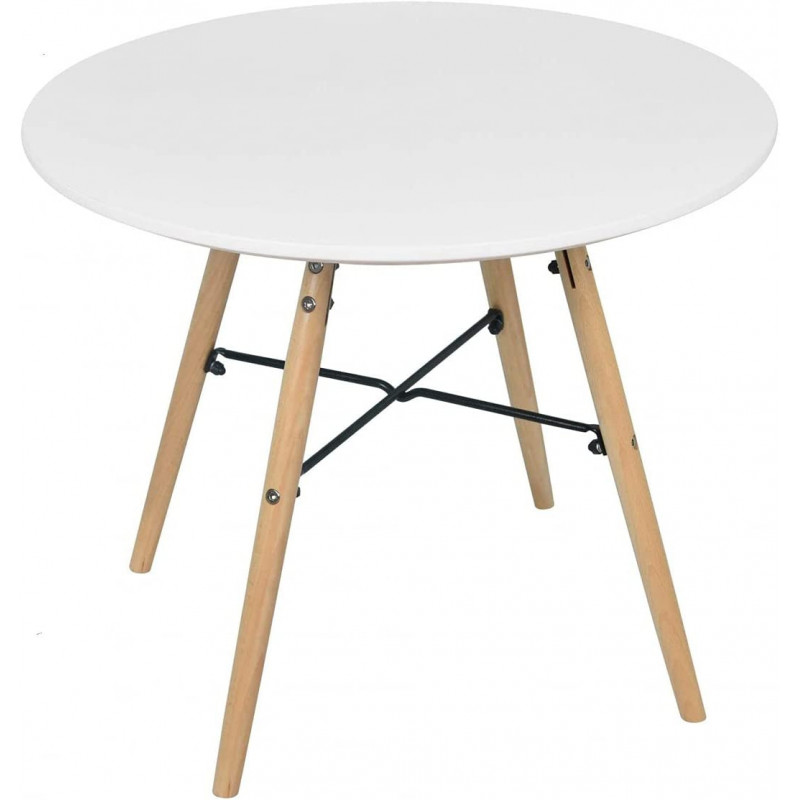 Table JUDY WILD JENA JUNIOR - D 60 x H 48 cm - MDF, bois - Blanc