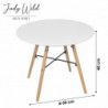Table JUDY WILD JENA JUNIOR - D 60 x H 48 cm - MDF, bois - Blanc