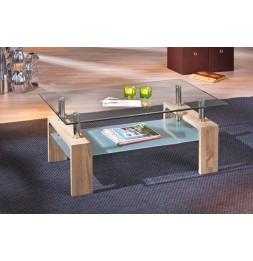 Table basse rectangulaire - Double plateau en verre