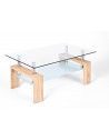 Table basse rectangulaire - Double plateau en verre