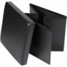 Pouf de rangement carré aspect cuir en PVC - 76 x 37,5 x H 37,5 cm - Noir