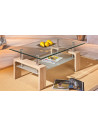 Table basse rectangulaire - Double plateau en verre