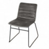 Chaise BROOKLYN en velours - 55 x 45 x H 47/78cm - Gris