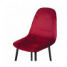 Lot de 4 chaises en velours et pieds métal - Bordeaux - L 53 x l 44 x H 88 cm