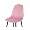 Chaise en velours et pieds métal - Rose - L 53 x l 44 x H 88 cm