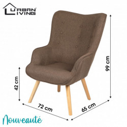 Fauteuil NOOR tissu - Taupe...