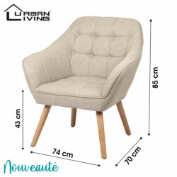 Fauteuil OLY tissu -Beige -...