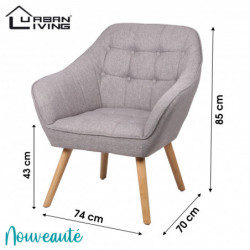 Fauteuil OLY tissu - Gris...