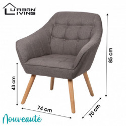 Fauteuil OLY tissu - Gris...