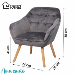 Fauteuil OLY velours -...