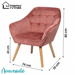 Fauteuil OLY en velours et...