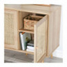 Buffet BALI sur pieds 3 portes - Cannage rotin - Effet bois clair - 120 x 39 x H 70cm