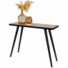 Console CHELSEA avec motifs - Bois clair et noir - 100 x 35 x H 78cm