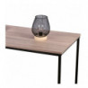 Set de 2 tables basses COLORADO - Noir mat et chêne clair - Bois et métal - 100 x 48 x P 48 cm / 40 X 40 X p 40 cm