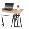 Bureau trepied DOCK design architecte - Noir mat, chêne - Bois creux, métal - 120 x 75 x P 59 cm