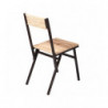 Ensemble table et 2 chaises DOCK - Noir mat et chêne - Bois et métal - L 80 x H 75 x P 50 cm