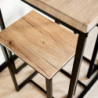 Ensemble table haute et 2 tabourets de bar - Noir et chêne - Bois et métal - Table 60 x 60 x H 88 cm