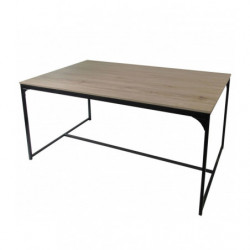 Table de salle à manger LOFT - Noir - Métal et bois clair - 150 x 80 H 75 cm
