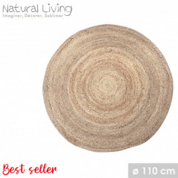 Tapis rond D 110 cm en jute...