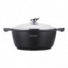 Set de 3 casseroles 20-24-28 cm avec couvercles - Revêtement effet pierre antiadhérent