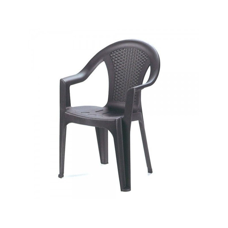 Fauteuil de jardin en plastique - Gris anthracite - 55 x 60 x 81 cm