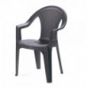 Fauteuil de jardin en plastique - Gris anthracite - 55 x 60 x 81 cm