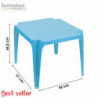 Petite table empilable en plastique - 56 x 51 x H 44.5 cm - Bleu