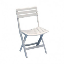 Chaise de jardin pliable en plastique - Blanc - 40 x 41.5 x H 79 cm - Chaise pliante extérieur