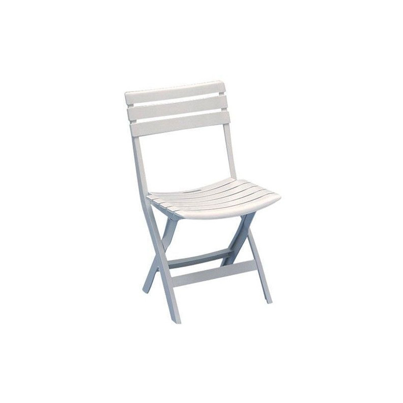 Chaise de jardin pliable en plastique - Blanc - 40 x 41.5 x H 79 cm - Chaise pliante extérieur