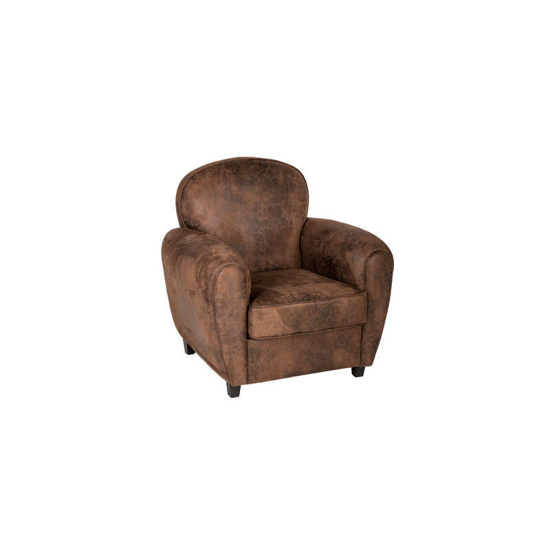 Fauteuil club - Marron - L. 81 x P. 86 x H. 81,5 cm - Marque Atmosphera